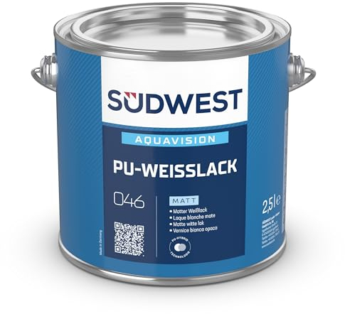 Südwest Aqua PU-Weißlack matt 750 ml - hochwertiger Malerlack für den Innenbereich mit Spielzeugnorm EN 71-3