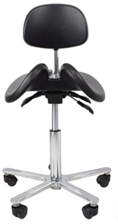 Verstellbarer ergonomischer Sattelhocker mit Rückenlehne – ideal für Zuhause, Zahnarzt, Salon, Bürositz