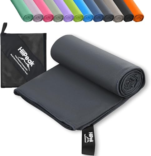 HiiPeak Toallas Microfibra Gimnasio Grandes, Toalla Gimnasio Compactas y de Alta Absorción | Toalla Gym Hombre, Ideal para Gimnasio, Viajes y Piscina | Mantenimiento Fácil