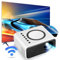Projecteur Video, Rétroprojecteur Full HD 1080P Vidéo Projecteur Portatif Mini Retro Projecteur Home Cinéma pour iOS Android USB HDMI