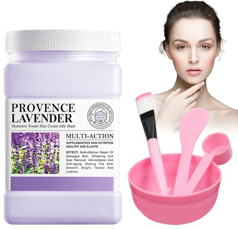 Professionell hydro peel-off maskpulver för att bekämpa fina linjer 540 g, fuktgivande gelémask med hyaluronsyra, naturligt lavendelextrakt fuktgivande maskpulver