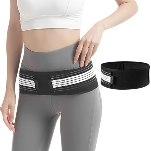 Matreeglam Beckengurt Nach Geburt für Damen, Bauchgurt nach op Bauchweggürtel Bauchband schwangerschaft Postpartum Gürtel zur Unterstützung des Unterleibs Postnatale (Schwarz) (L(109CM))