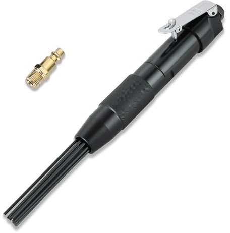 FLKQC Compact Air Needle Scaler, 1/4 Air Powered Rust Paint Weld Remover Cleaner, 90psi Needle Scaler for Removing Lag Rust Paint and Dirt