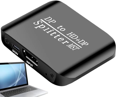 Conmutador - Distribuidor 4K, adaptador de monitor doble, divisor de pantalla grande para la formación de oficina en el hogar