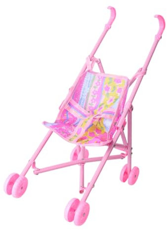 Puppenwagen Leichter Puppenbuggy für Kinder mit gepolsterten Griffen & verstellbarem Gurt, Spielzeug Kinderwagen ab 3 Jahre (18,5 x 30 x 42 cm)
