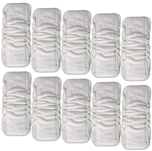 10 Eco Bambú Algodón Elástico Insertos Forros para Pañales de Bebé Ultra Absorbentes Reutilizables 5 Capas