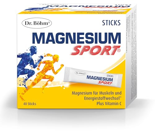 Dr. Böhm Magnesium Sport Sticks: Für Ausdauer und Leistung im Sport, mit Magnesium, Kalium und Vitamin C, ideal für unterwegs, 40 Stück