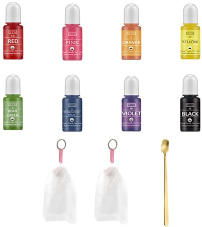 Canollo Juego de 8 colores para hacer jabón, 8 x 10 ml, jabón líquido para bombas de baño, jabones hechos a mano, arcilla, manualidades