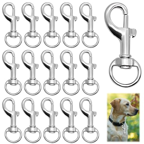 16 Stück Karabinerhaken Mit Drehgelenk, Karabiner Hundeleine, 360° Karabinerhaken Mit Drehgelenk, Wirbelkarabiner Für Hundeleine, Scherenkarabiner Und Bolzenkarabiner, Robust Und Langlebig