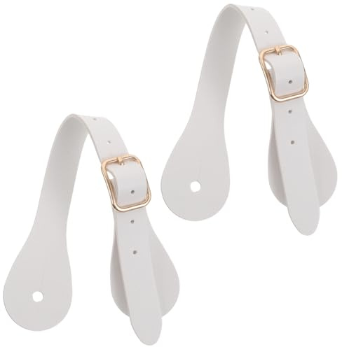 Cabilock Cinghie per Speroni Regolabili in Finta Pelle Bianca, Cinturini da Equitazione Western Elasticizzati, Accessorio per Stivali da Cavallo per Adulti e Donne, Equipaggiamento