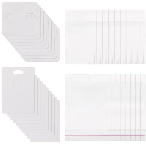 Sparkeads 100 Stück Ohrring-Display-Karten, Schmuck-Display-Karte, Halskette, hängende Schmuckverpackungskarten, Ohrringhalter, Karte für Schlüsselanhänger, DIY-Schmuck-Displays, Weiß