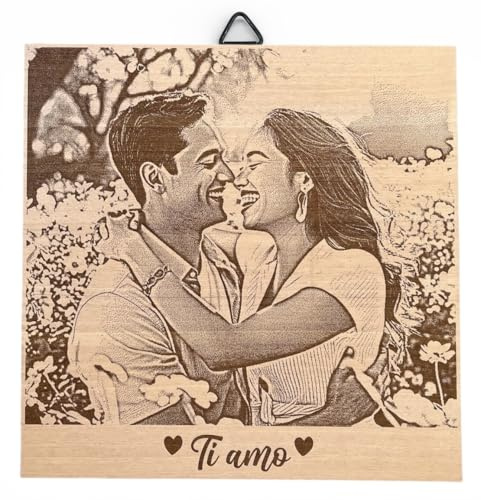 Generico Foto Personalizzata Incisa su Legno, Idea Regalo Personalizzata, Fotografia Stampata su Legno, Regalo Artigianale per Amica, Fidanzato, Amanti dei Cani, Decorazione da Parete