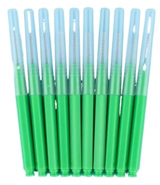 Interdentalborstar och tandtrådspinnar, Interdentalborstar 40 st Multicolor 0,4-1,2mm(Green 0.8mm)
