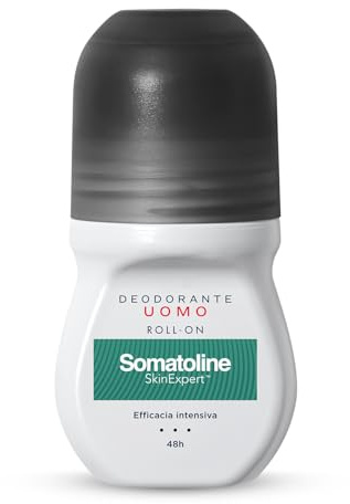 Somatoline SkinExpert Deodorante Uomo - Antitraspirante Roll-On 50 ml | Antitraspirante Ascelle Uomo Con Efficacia Intensiva 48h - Effetto Anti-Macchia Sui Vestiti - Roll-On Preciso