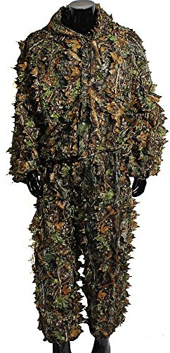 MBLUE Costume de camouflage 3D pour la chasse, le tir à l'arc, les amateurs de plein air – Vert, adulte homme