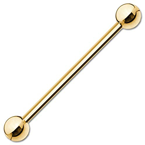 viva-adorno 1,6 x 38 x 5mm Barbell Piercing Stab Industrial Ohrpiercing Cartilage Stecker Hantel Edelstahl beschichtet Z310i