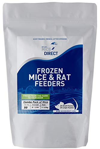 MiceDirect 50 Frozen Mice Combo Pack of 25 Small Fuzzies and 25 Fuzzies Feeders Snake Food for Mice for Corn Snakes Ball Pythons Lizards (.5-1.5 in)(175 Grams Min)