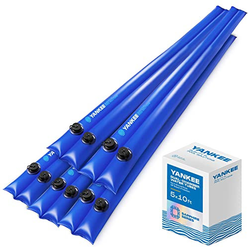 Yankee Pool Pillow Gewichtsschläuche 3 m (5 STK), Doppelkammer, extra Dickes PVC, breite Ventile, Winterzubehör für eingelassene Pools