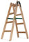 DRABEST Pro Scaletta in legno – Scaletta a 4 gradini – Scaletta leggera – Scaletta pieghevole per la casa –Pino Impregnato, Rinforzi in Zinco – Portata 150 Kg – 49x124x13cm