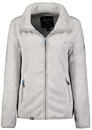 Geographical Norway Unique Lady - Fleece Fine Frauen Warm Fermetur Zip - Jacke Herbst Winter Frühling Warm Frauen - Long Sleeve Pullover Pelz Weich Komfort Outdoor (Hellgrau XL)