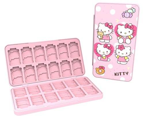 PERFECTSIGHT Switch Game Card Case for Nintendo Switch/Switch OLED/ Lite, Switch Game Holder Cartridge Case with 24 Game & 24 Micro SD Cards Storage ( Heart KT )