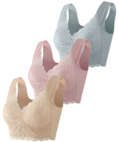 WILLBEST Schalen stillen zubehör Buchstabenmuster Sport Oberteile Damen lace top BH Damen mit bügel 75b Hochhals Schlaf BH Pole Dance finetoo Push up 95b Set top
