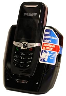 Telefono cordless con base - Aladino Micro New - Vivavoce - Lettore Sim per rubrica - Nero