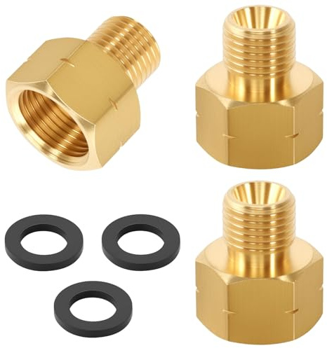 3 stycken mässing LPG gasadapter, 3/8 tum innergänga x 1/4 tum yttre gänga vänster mässing gasadapter, gasspis beslag gasslang anslutning för gasspis pallkokare campingspis