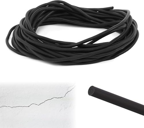 20 Meter Fugen Dichtschnur, Ø 4mm Durchm Fugenfüllprofil, Dichtung Schaum Rundschnur Schwarz Fugendichtschnur EPDM Runde Dichtschnur Fugenschnur Füllschnur für Türen Fenstern Decken Wänden