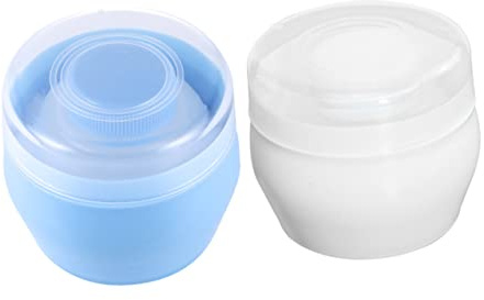 Sosoport Puderquaste 2 Stück Tragbarer Körperpuderbehälter Mit Flauschigem Puff Und Leerer Dose Spielzeug Babybedarf Sicheres Anwendung Für Zuhause Und Reisen