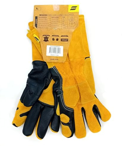 ESAB M3050 Gants de soudage en cuir résistant à la chaleur pour MIG WIG WIG MMA avec coutures en Kevlar Taille M/L/XL/XXL (XL(10))