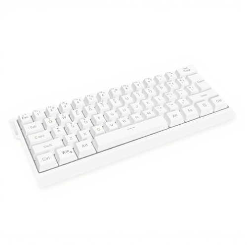 VELATEMOR Clavier de Jeu Mécanique, Clavier de Jeu Mécanique à 60% avec Technologie Anti-ghosting, Bluetooth​, sans Fil 2,4 G, éclairage RVB, Excellente Expérience Tactile pour Les Jeux (White)