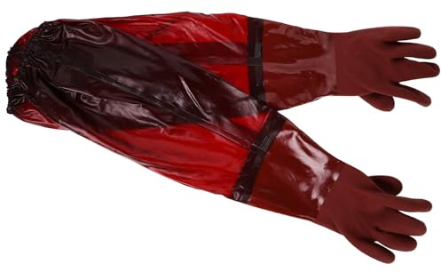 HYTROVE Guanti in Gomma Extra Spessi Lunghi Fino al Gomito, Guanti da Pulizia Fodera Termica per Protezione Estesa e Lavori a Secco e Bagnato