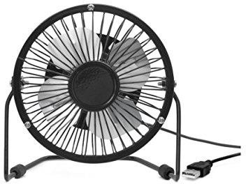 Kikkerland Tischventilator mit USB-Anschluss in der Farbe Schwarz, US143-BK-EU