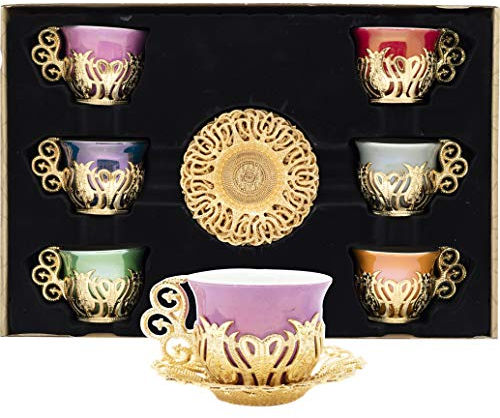 Alisveristime Lot de 12 Tasses à café Turc Grec Arabe et Arabe en Porcelaine mélangée