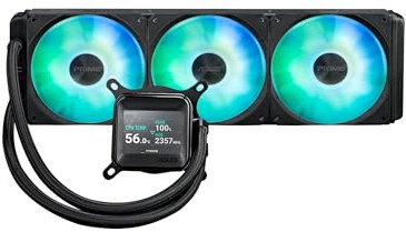 ASUS Prime LC 360 ARGB LCD - Sistema de refrigeración líquida para CPU todo en uno con pantalla LCD, bomba Asetek de alto rendimiento, motor robusto, ventiladores conectables en cadena