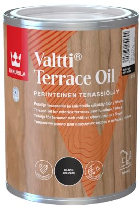TIKKURILA Valtti Furniture & Decking Oil - UV & Weather-Resistant - Black (Solvent-Based) - 1 Litre
