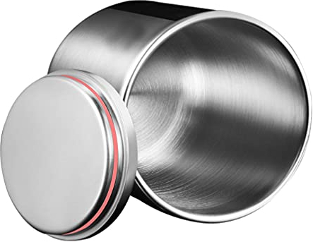 Cabilock Edelstahl Vorratsdose Mit Deckel, Doppelwandiger Luftdichter Behälter Für Lebensmittel, Getreide, Bohnen Und Snacks, Ergonomisches Design Für Einfache Reinigung, 11 X 8 Cm