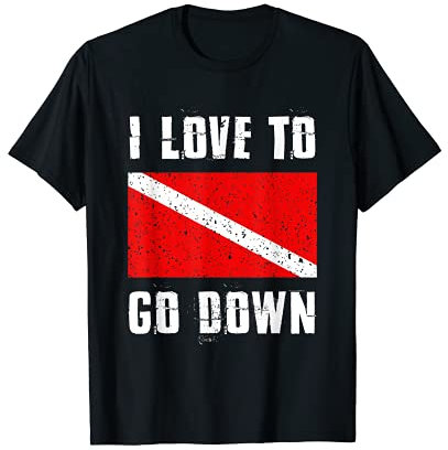 Taucherflagge Love To Go Down, Schnorchel T-Shirt