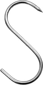 Wolfcut 5 ganchos para carne en S CNS, ganchos para carniceros, ganchos para ahumar, configuración: 140/6 mm