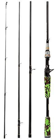Angelruten Casting High Carbon Angelrute 4 Abschnitte 2,1 m Tragbare Reise M Power Camouflage Eva-Griff Angelgerät Angelrute Teleskoprute
