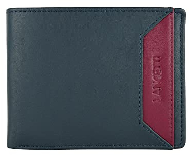 Lancetti Portefeuille homme en cuir véritable, avec porte-monnaie et boîte, Marine 764-04