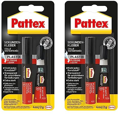 Pattex 1865992 Plastix Sekundenkleber Tube 4ml/2g Blister (Packung mit 2)