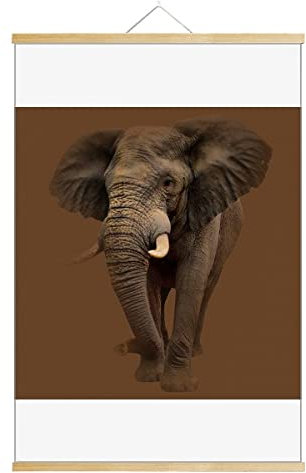 Elefante dientes de pie independiente pergamino colgante pintura decorativa imagen