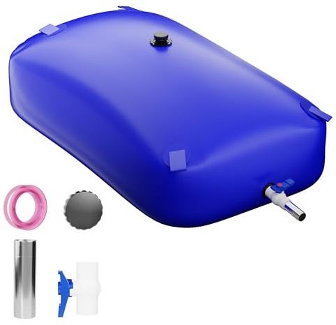 Large Capacity Water Storage Bladder, Portable Water Tank Containers, Bladder Tank for Drought Resistance, Fire Prevention, Emergency Water, Agricultural Irrigation Outdoor (330L/87Gal, Blue)