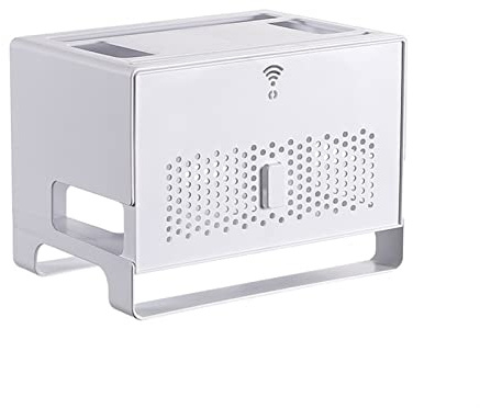 Kabelmanagement Drahtlose Router Aufbewahrungsbox Set-top Box Aufbewahrungsgestelle Draht Steigungsstreifen Finishing Box Home Office Kabelschutz Kabelbox (Color : White)