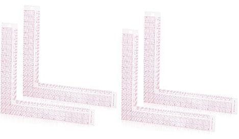 SHINEOFI 4 Stück Kleidungs druck Lineal Messvorräte Maßlineal nähen Rechts Kleider l Quadratisches Kurvenlineal Lineal Quilten Herrscher Nähzubehör Nählineal Werkzeug Plastik