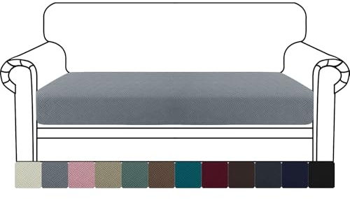 YSTELLAA Funda Asiento Sofa Elástico, Funda Cojin Sofa Separado Universal, Funda De Protección para Muebles, Ajustable, Antideslizante Y Suave, Lavable, 2 Asientos, Gris Claro
