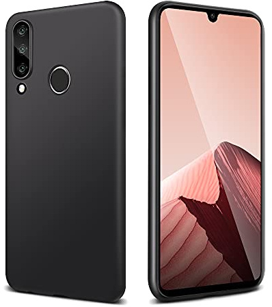 Posdou Hülle für Huawei P30 Lite Handyhülle, Ultradünne Weich TPU Silikonhülle Kompatible mit P30 Lite, Stoßfest Anti-Scratch Gummi Matt Case Cover für Huawei P30 Lite Schutzhülle, Schwarz