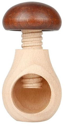 Milageto Cascanueces de Madera, abridor de nueces y nueces, alicates en Forma de Seta Ajustables para Romper fácilmente, desgranador de nueces para Cocina de